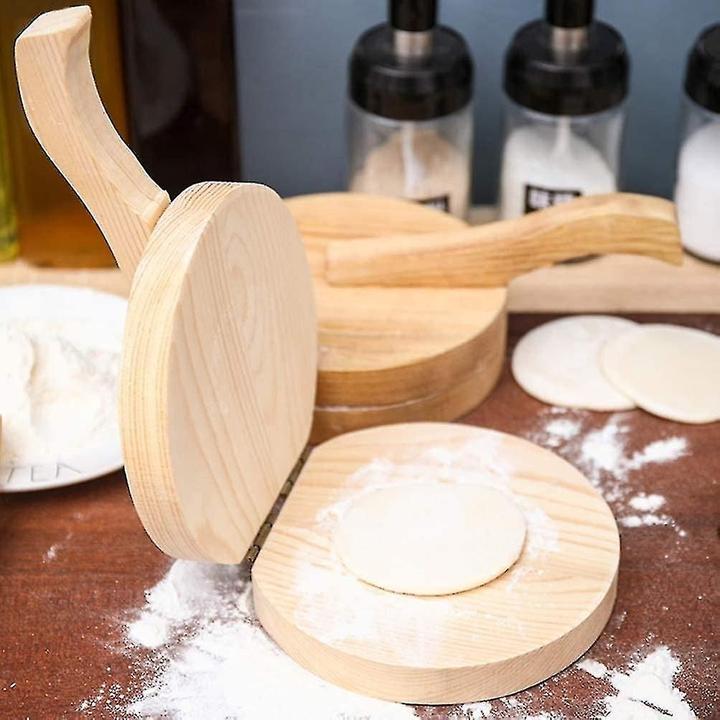 Produktbild JTI Manuelle Tortillapresse aus Holz - rund - weiss