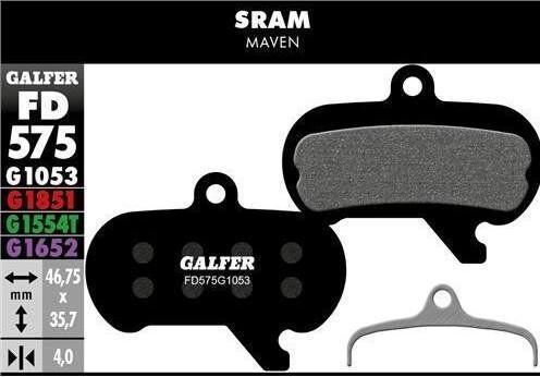 Produktbild Galfer Bike GALFER Brake Pad FD575 Advanced "Sram Maven" (SRAM, Organisch (Resin))
