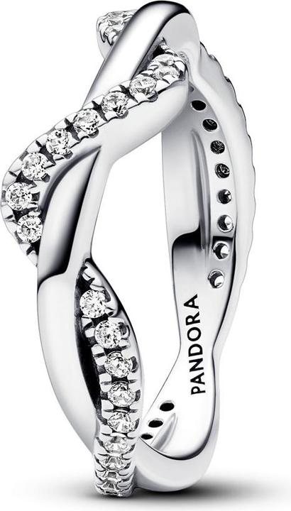 Produktbild Pandora Funkelnde Verschlungene Welle Ring (52, 925 Silber)