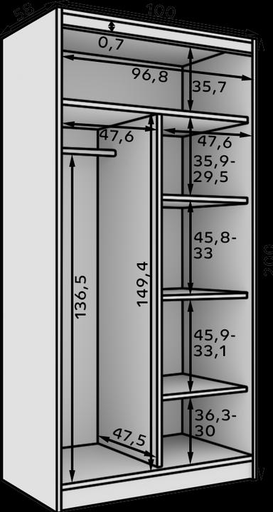 Produktbild ADRK Furniture Verto Schwebetürenschrank 100