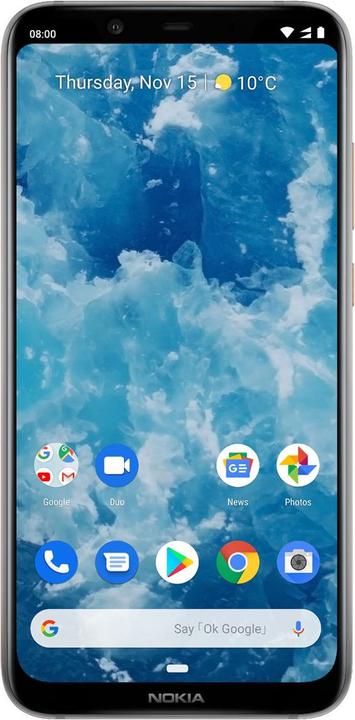 Produktbild Nokia 8.1 (64 GB, Steel, 6.18", Hybrid Dual SIM, 13 Mpx, 4G)