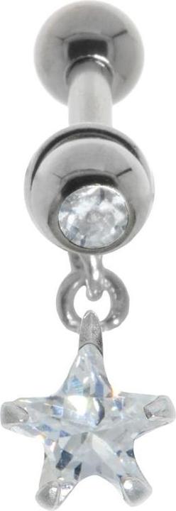 Actual product image Bijouteria Ear piercing (Brass with silver plating, Zirconia, Surgical steel 316L, Crystal)
