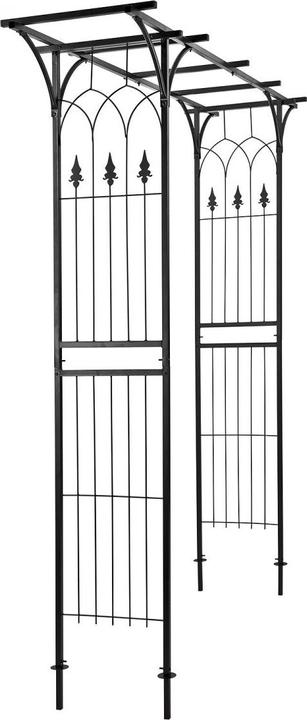 Immagine prodotto Dema Rosenbogen Torbogen Gartentor Rosengitter Rankhilfe Rankgitter Metall schwarz (204 cm, 204 cm)