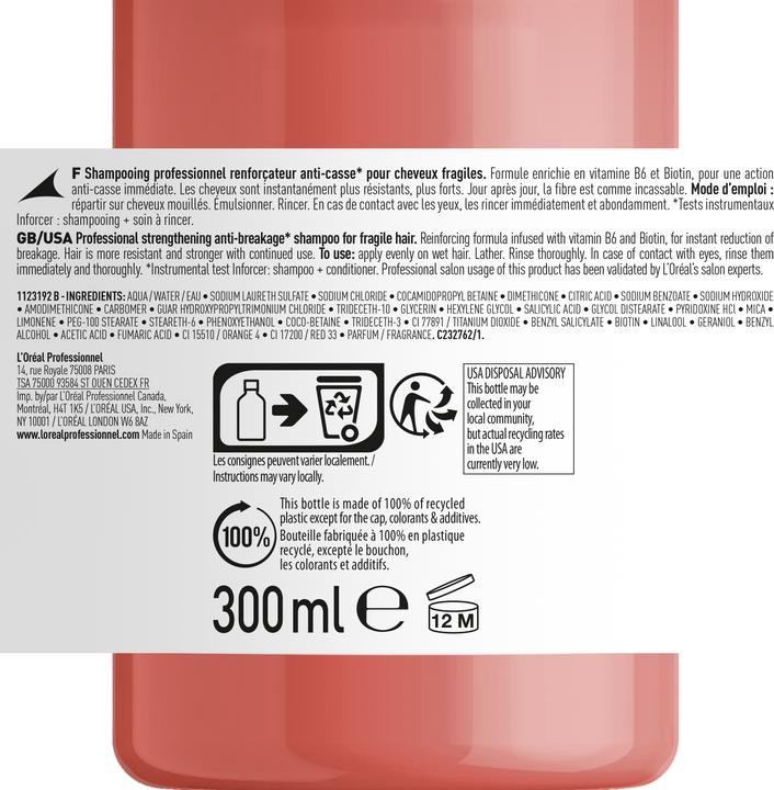 Image du produit L'Oréal Professionnel Série Expert Inforcer - Shampooing professionnel (300 ml, Shampoing liquide)
