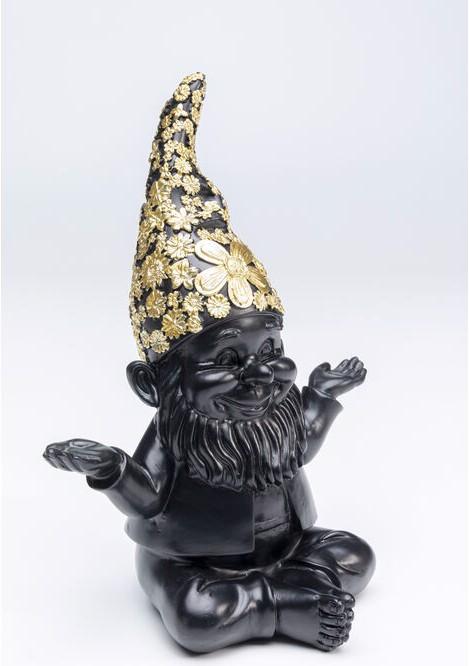Produktbild Kare Design Deko Figur Zwerg Meditation Schwarz Gold 19 (12.5 x 18 x 22 cm)