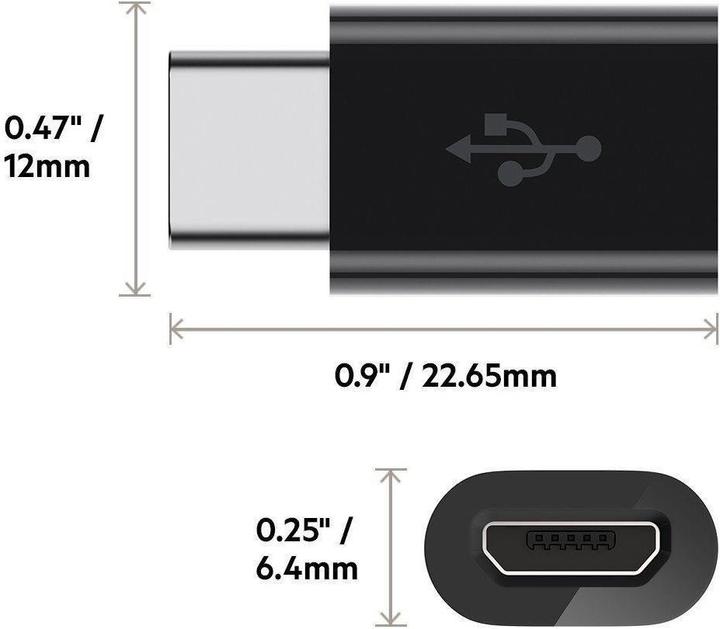 Actual product image Belkin USB-C to Micro USB Adapter
