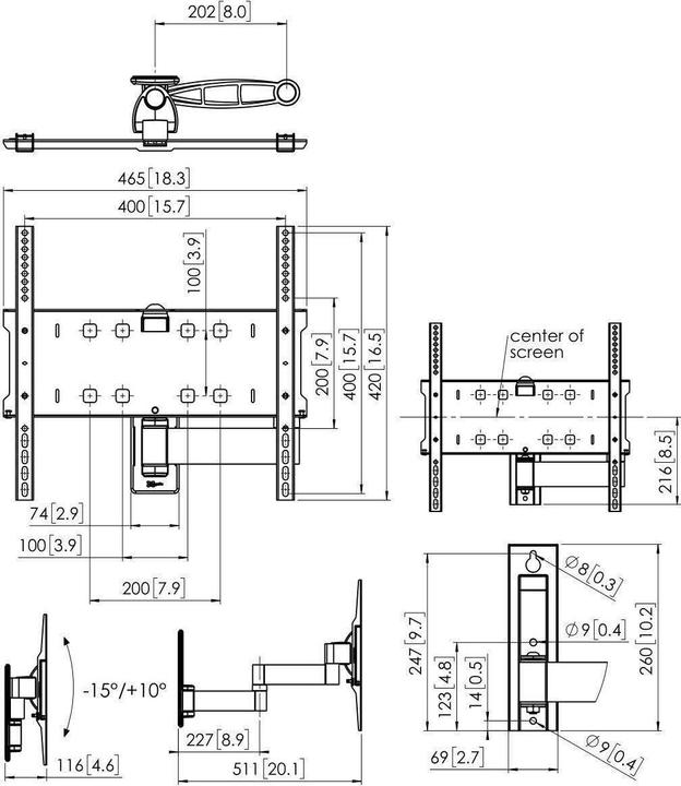 Produktbild Vogels PFW 3040 WALLMOUNT TURN/TILT (Wand, 55", 35 kg)