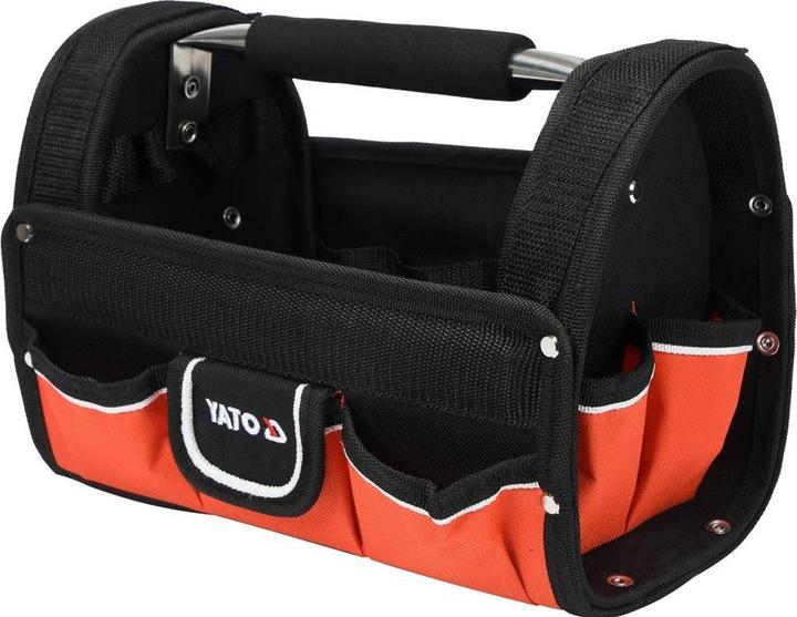 Actual product image Yato Tool bag 9 compartments 30.5 x 19 x 22 cm empty Metal handle open Velcro fastener small (1 pieces)