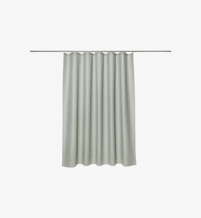 Produktbild ZigZagZurich Duschvorhang Leinen mint (200 x 180 cm)