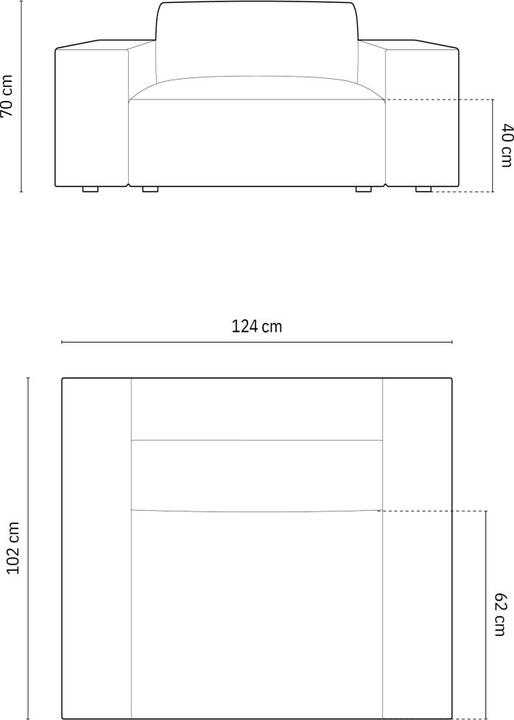 Image du produit Micadoni Fauteuil Velours, "Jodie", 1 Place, 124x102x70Fabriqué en Europe (3 places, 4 places, 2 places)