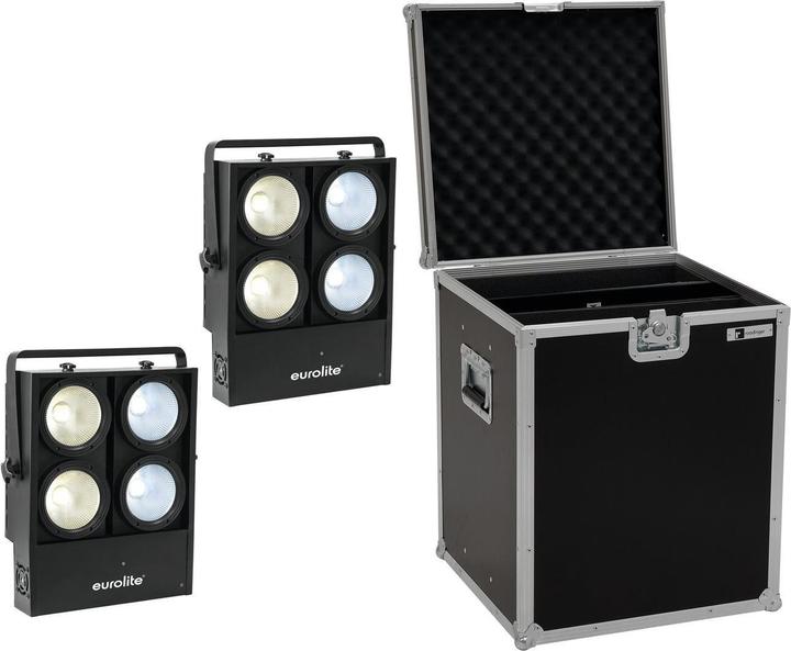 Immagine prodotto Eurolite Set 2x Audience Blinder 4x100W LED COB CW/WW + Custodia