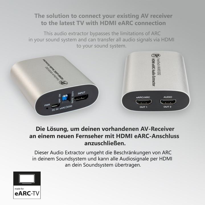 Immagine prodotto FeinTech VAX01202 HDMI eARC Audio Extractor & Splitter