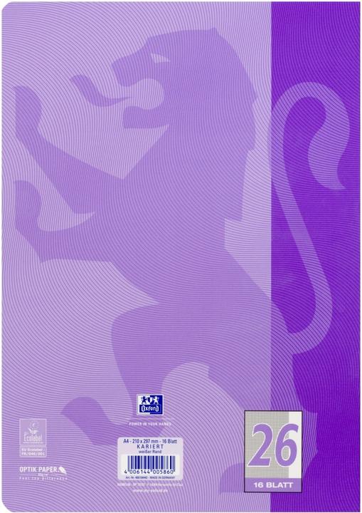 Actual product image Oxford Exercise book, A4, ruling 26 (A4, Checked, Soft cover)