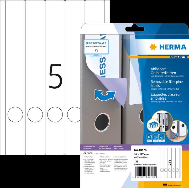 Produktbild HERMA Ablösbare Ordneretiketten A4