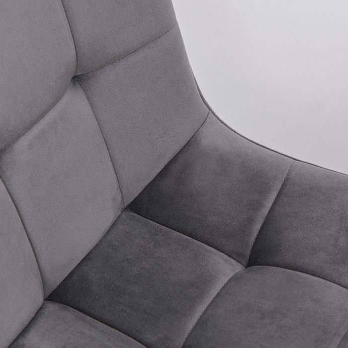 Immagine prodotto Swisshandel24 2er-Set Esszimmerstuhl Polsterstuhl Küchenstuhl Esstisch Schaumstoff Metall Grau+Schwarz 45 x 63 x 9