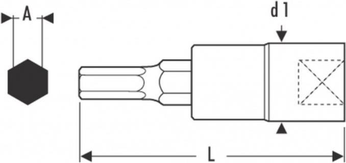 Image du produit DOUILLE TOURNEVIS 3/8" POUR VIS 6 PANS CREUX - 10MM. (10 mm)