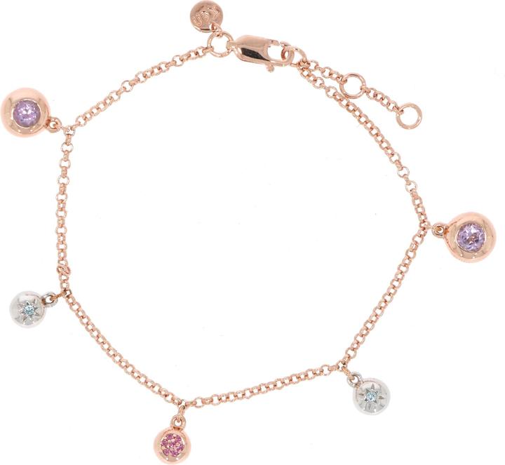 Image du produit Xen Bracelet multicolore env. 0,65 ct. 17-19 cm doré à l'or rose (19 cm, Argent sterling 925)