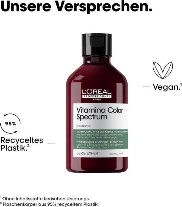 Actual product image L'Oréal Professionnel Vitamino Color Spectrum Green Dyes Neutralising (300 ml, Liquid shampoo)
