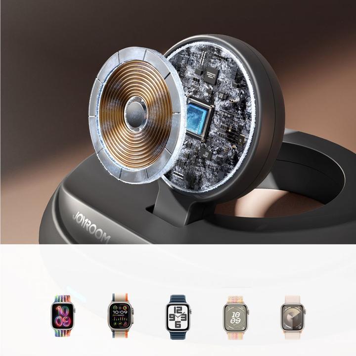 Actual product image Joyroom Foldable Wireless Charger for Apple Watch/iWatch - Black (3 W)
