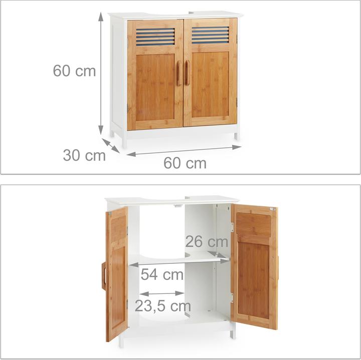 Image du produit Relaxdays Meuble sous-lavabo (60 x 30 x 60 cm)