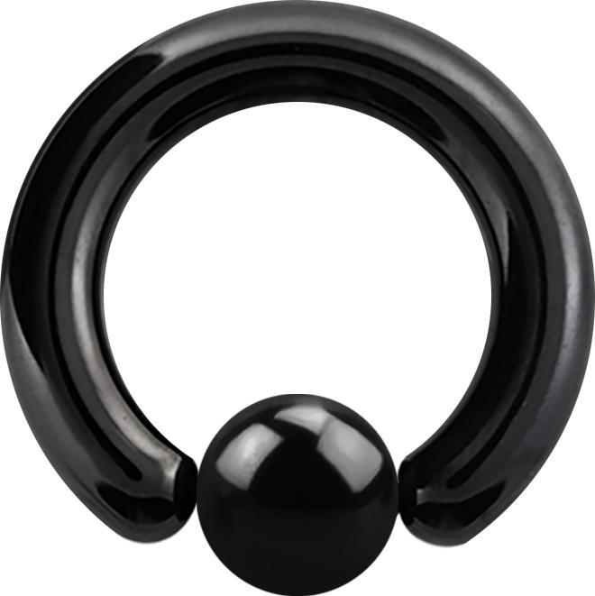 Actual product image Star Piercing Ball Closure Ring black with titanium layer (Surgical steel 316L, without brass)