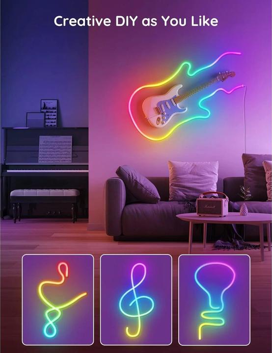 Productafbeelding Govee RGBIC Neon Touwlamp (Veelkleurig, 200 cm, Interieur)