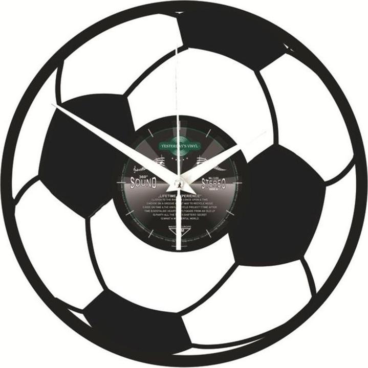 Actual product image Wall Clock Football Ø 30 cm, Gold/Black, Shape: Round (30 cm)