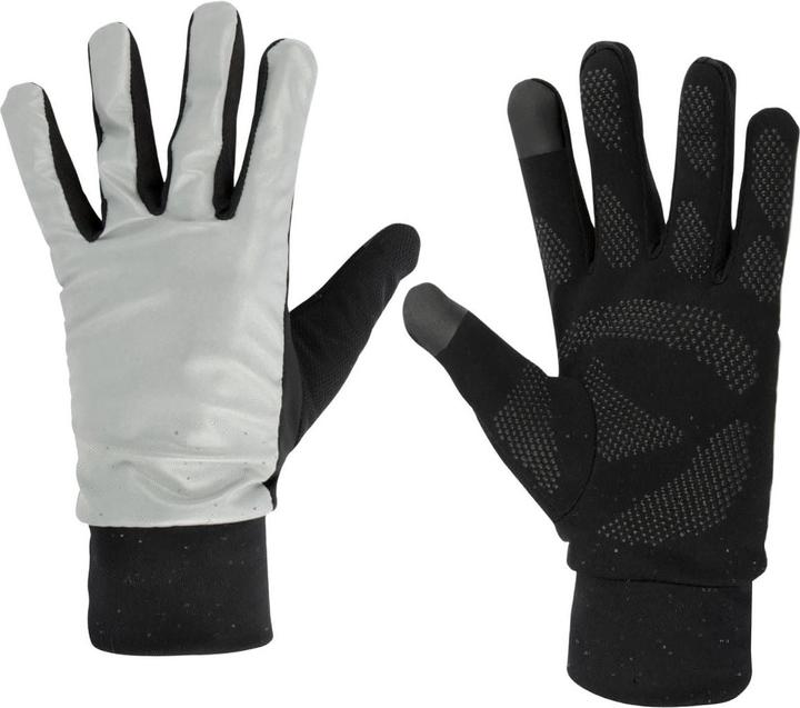 Sko Sports gloves with touchscreen tip AVENTO 44AC reflective XS/S silver/black (XS, S)