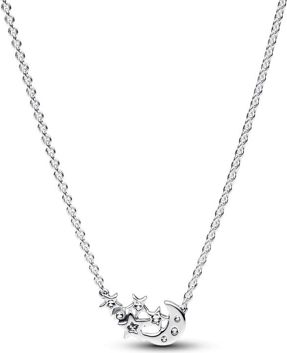 Pandora Funkelnde Mond & Stern Halskette (Silber 925, 38 - 45 cm)