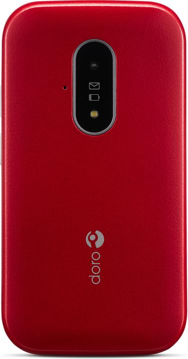 Actual product image Doro 6821 - 4G feature phone - microSD slot - 320 x 240 pixels - rear camera 2 MP - rød og hv (2.80", 2 Mpx, 4G)