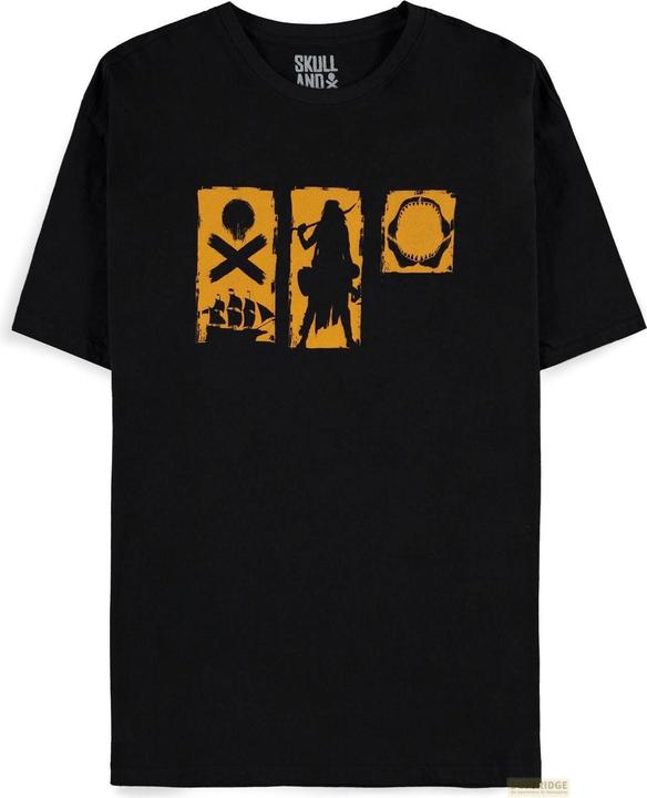 Difuzed Skull and Bones T-Shirt Pirate Icons (XL) (XL)
