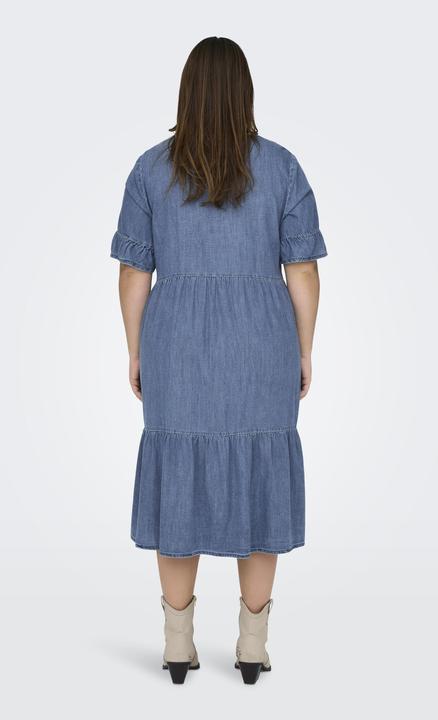 Actual product image Only Loose fit V-neck bell sleeves short dress denim dress (44)