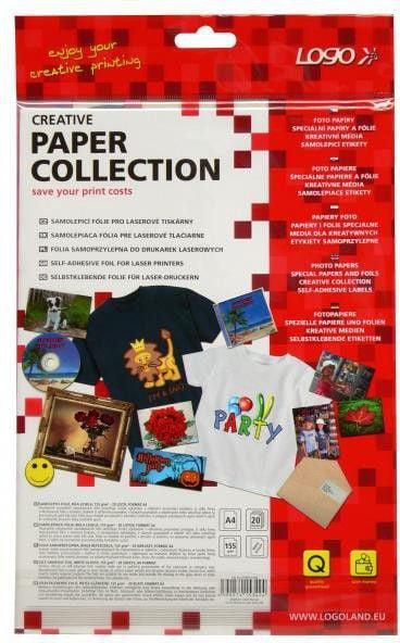 Produktbild Logo Selbstklebendes Papier, weiss, glänzend, A4, 155 g (20 x)