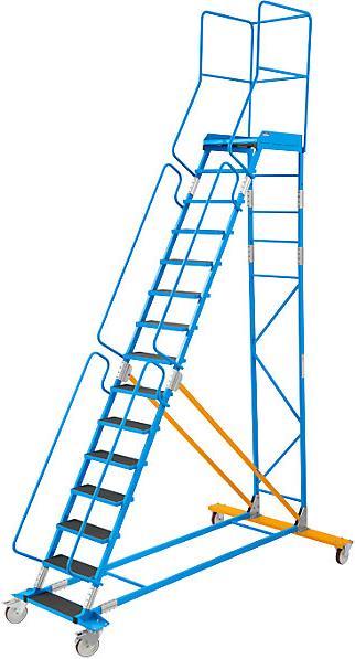 Image du produit eurokraft pro Échelle mobile à plate-forme PREMIUM (Échelle à plate-forme, 146 cm)