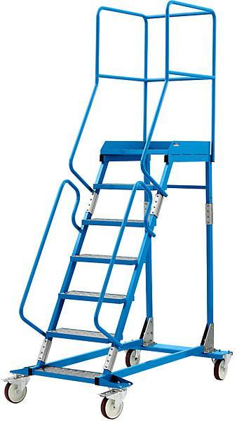Produktbild eurokraft pro Mobile Podestleiter PREMIUM (Plattformleiter, 161 cm)