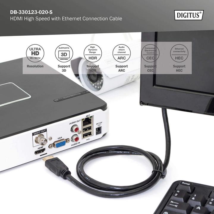 Produktbild Digitus HDMI (Typ A) — HDMI (Typ A) (2 m, HDMI)