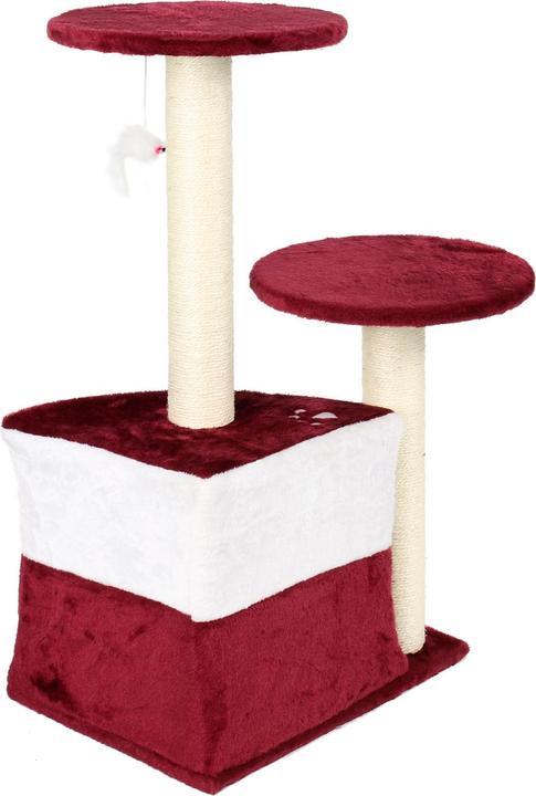 Produktbild Wiltec Kratzbaum Rot 71cm Katzenkratzbaum Katzenbaum Kletterbaum Katze (71 cm, Rot)
