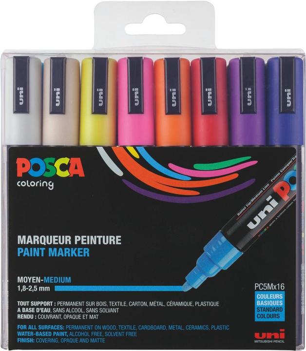 Produktbild Posca Marker PC-3M Rundspitze (Mehrfarbig, 1.30 mm, 8 x)