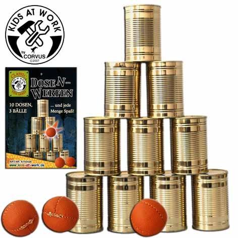 Produktbild Corvus Toys Dosen werfen klein 10 Dosen 3 Bälle