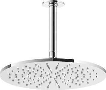 Actual product image Gessi Inciso anti-limestone shower head D300 mm, with joint and ceiling arm, customizable length, 1/ (16 l/min)