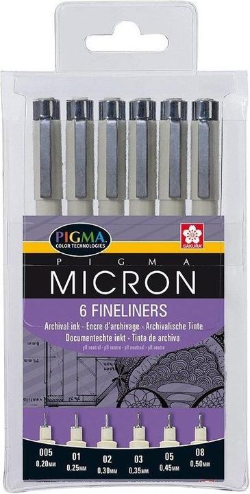 Actual product image Sakura Pigma Micron (Black, 6 x)