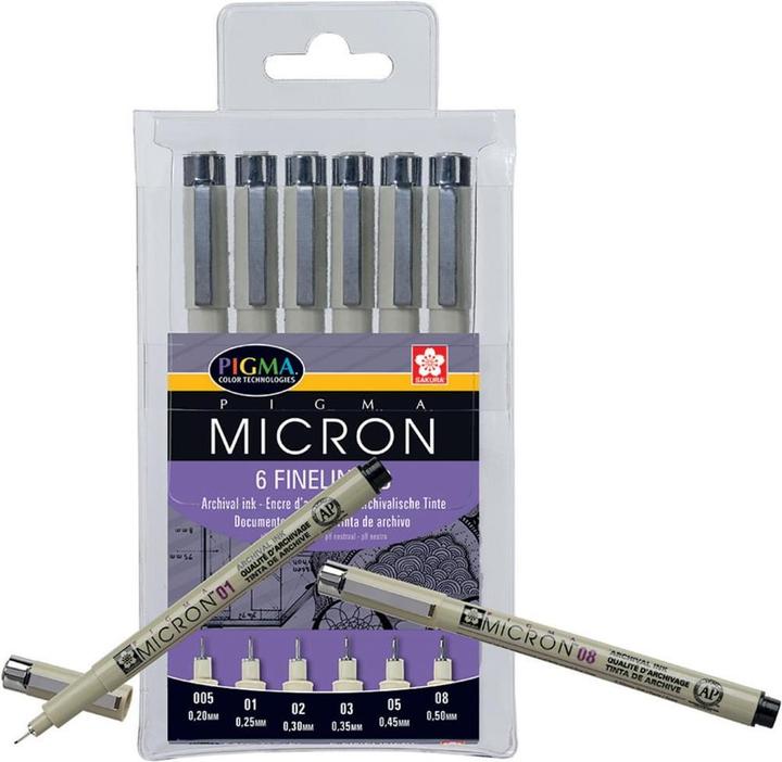 Actual product image Sakura Pigma Micron (Black, 6 x)