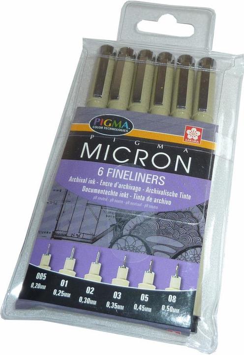 Actual product image Sakura Pigma Micron (Black, 6 x)