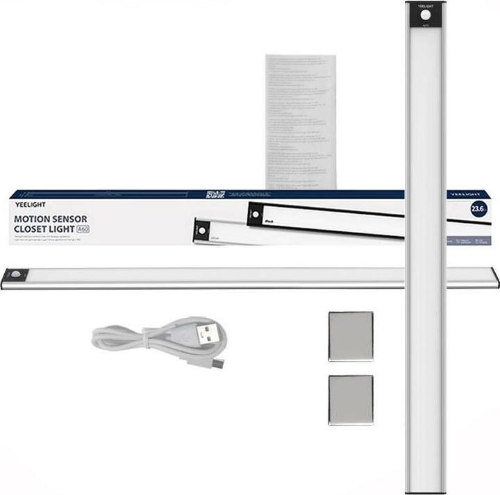 Actual product image Yeelight Lampka do szafy su judesio jutikliu Closet Light 60cm (Srebrna) 4000K (15 lm)