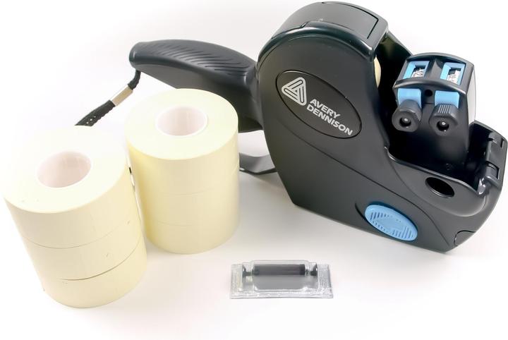 Avery Kit de démarrage pour étiqueteuse de prix CAS 2/18, étiquettes et rouleau d'encre inclus