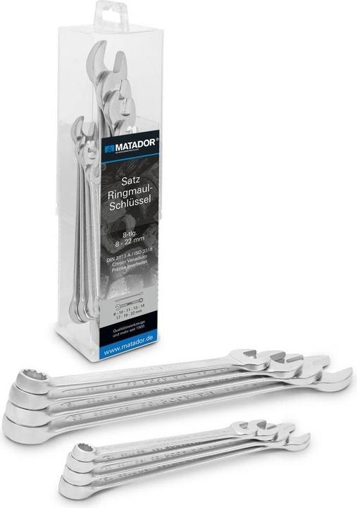 Produktbild Matador Ringmaulschlüssel-Satz 8-tlg. 8 - 22 mm (19 mm, 14 mm, 22 mm, 10 mm, 17 mm, 11 mm, 8 mm, 13 mm)