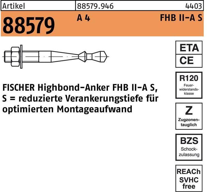 Immagine prodotto Fischer Ancoraggio Highbond R 88579 M 10 x 60/ 20 A 4 (10 pz.)
