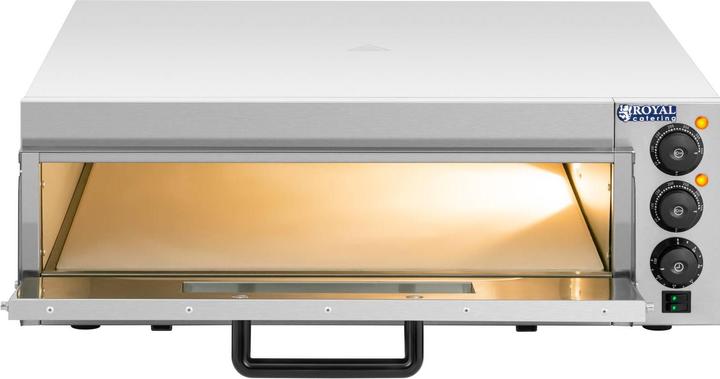 Produktbild Royal Catering Pizzaofen Flammkuchenofen Pizza Backofen Glastür 1 Kammer 350 °C Ø 60 cm (Pizzaofen Gastro)