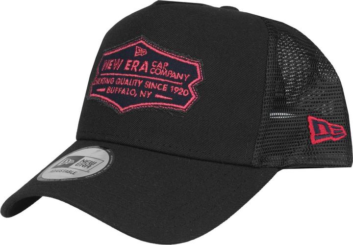 New Era Adjustable Trucker Cap - RETRO PATCH schwarz / rot (One Size)