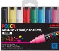 Mitsubishi Poster marker PC-7M 8 colours (Rose, Red, Light blue, Blue, Yellow, Green, White, Black, 5.50 mm)